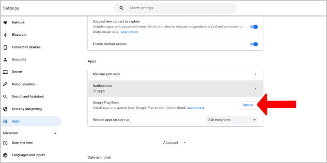 Installation de l'application Discord sur chromebook
