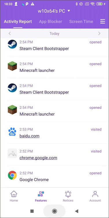 famisafe activity report for windows and mac