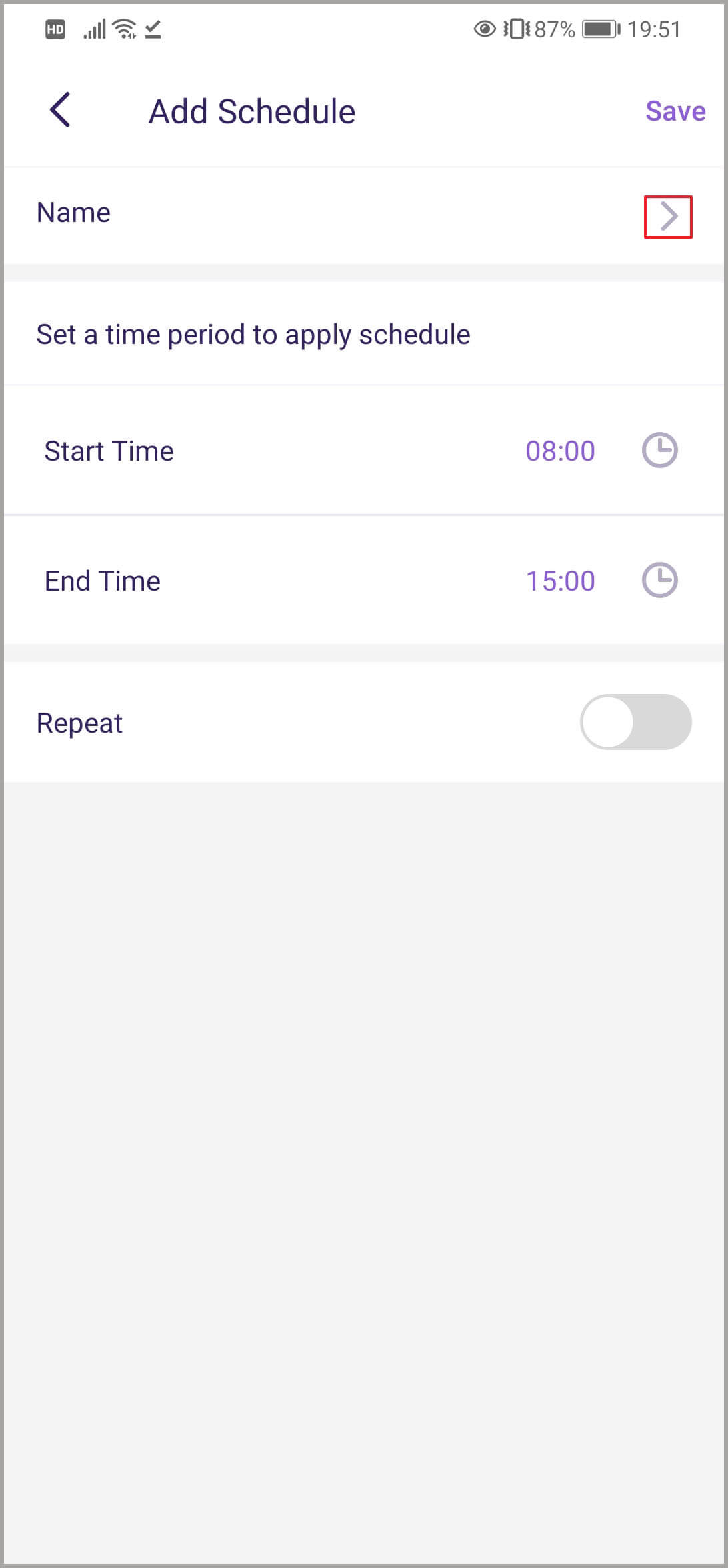 desktop add smart schedule